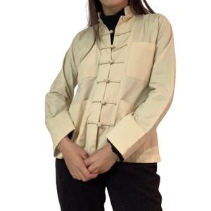 Genuine tradition Chinese pastel yellow jacket